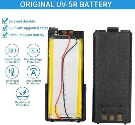 Baofeng UV-5R Battery - 3800mAh Extended Battery with USB-C Charging Port — alternate view 2