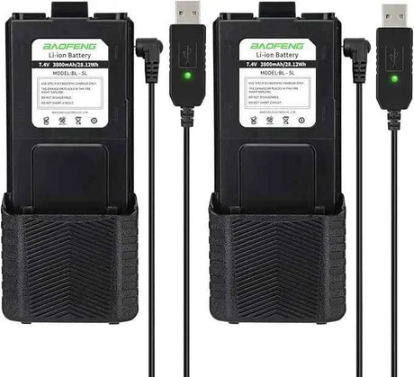 Baofeng UV-5R Battery - 3800mAh Extended Battery with USB-C Charging Port — alternate view 3