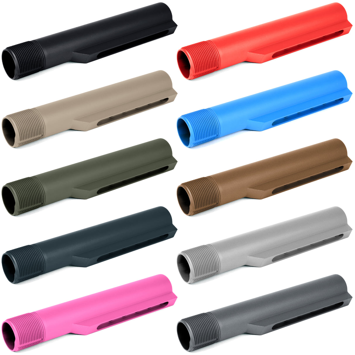 Mil Spec AR-15 Buffer Tube – 10 Colors Available – Black
