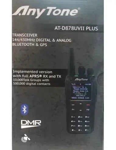 Anytone At-D878uvii Plus Cyfrowe Radio DMR Dwupasmowe Ręczne Komercyjne z Funkcjami Szyfrowania