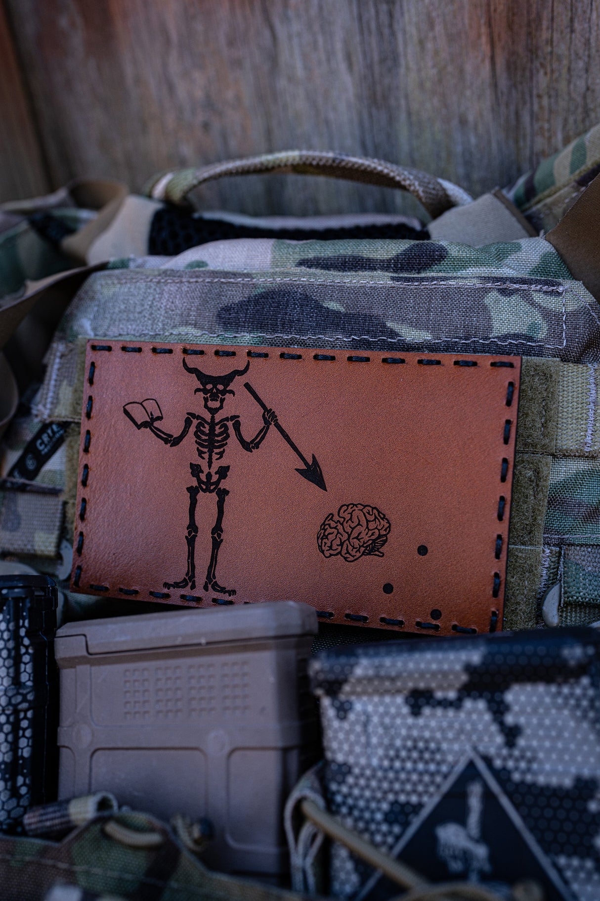 Brain Dead Leather Patch – 3x2" — alternate view 3