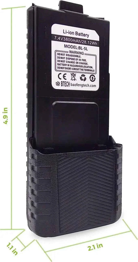 Baofeng UV-5R Battery - 3800mAh Extended Battery with USB-C Charging Port — alternate view 5