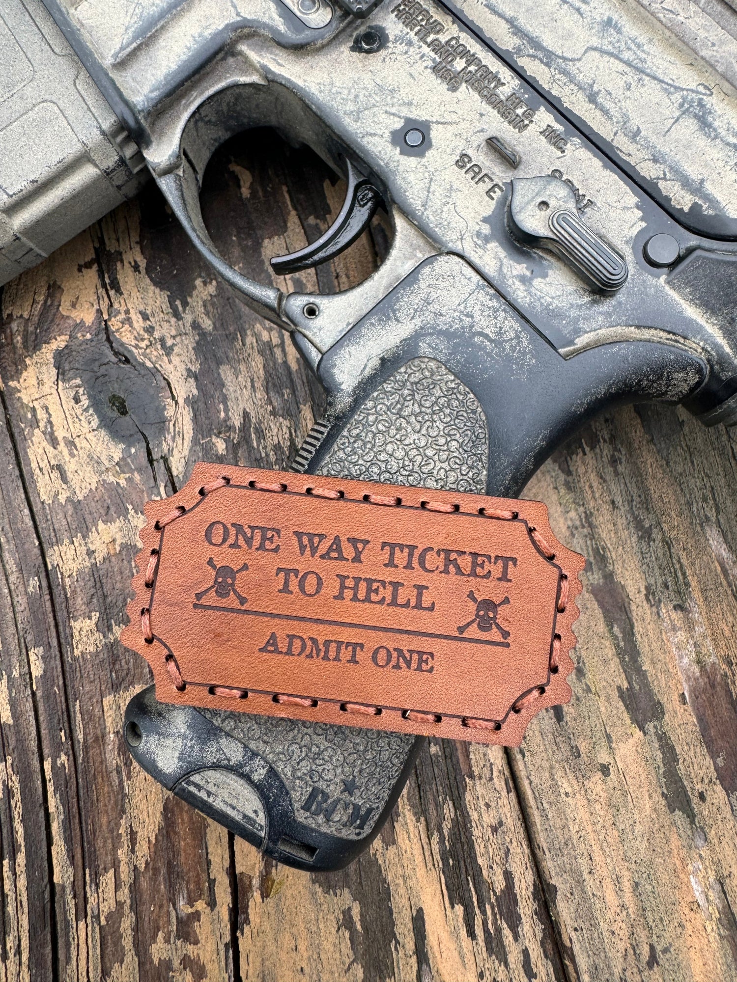 One Way Ticket to Hell Leather Patch — alternate view 4