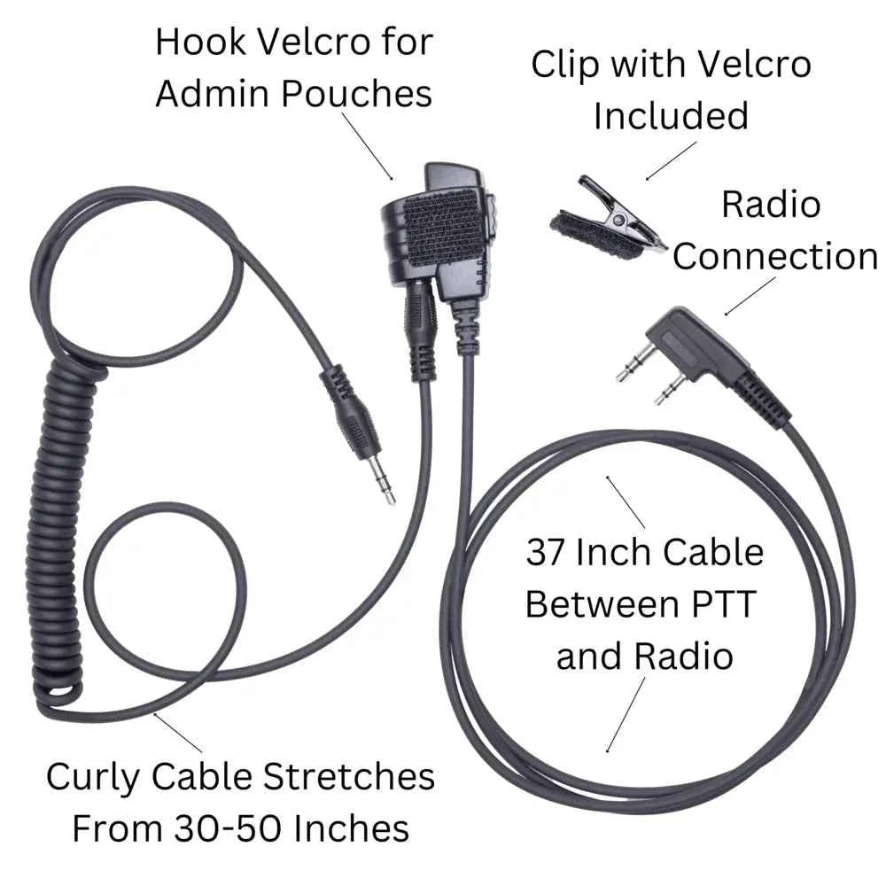 SMC cable (Shoot, Move, Communicate) Baofeng, Yaesu radios to Auxiliary Port for Electronic Earmuffs – Yaesu Single Pin for FT60 — alternate view 4