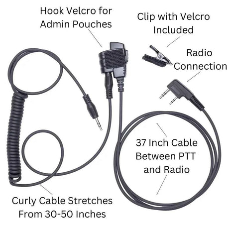 SMC cable (Shoot, Move, Communicate) Baofeng, Yaesu radios to Auxiliary Port for Electronic Earmuffs – Yaesu Single Pin for FT60 — alternate view 4