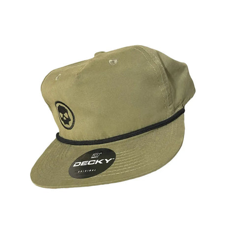 Decky Snapback Hat – Olive / Black Skull Icon — alternate view 2