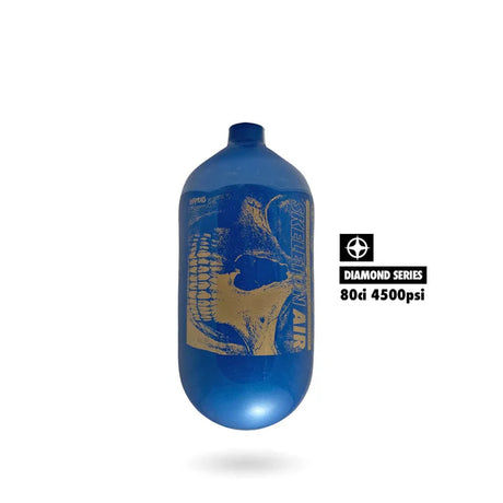 "Diamond Series" Savage Skull Air Tank 80ci (Bottle Only) – Blue / Gold — alternate view 2