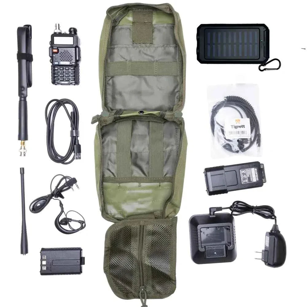 UV5R Radio Go Bag with Solar Charger Bugout Kit – Coyote UV5R Solar — alternate view 3