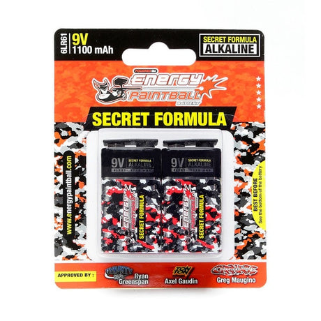 Energy Paintball 9volt Alkaline Batteries - 2pack