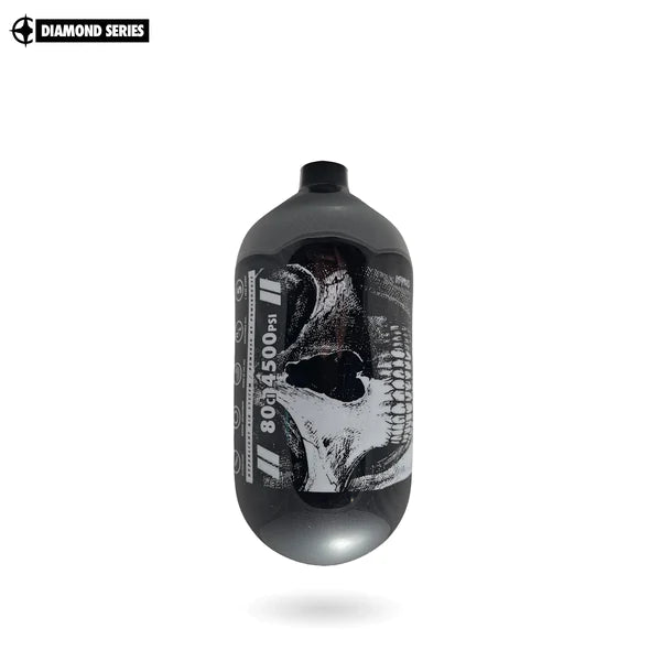 "Diamond Series" Savage Skull Air Tank 80ci (Bottle Only) – Black / White