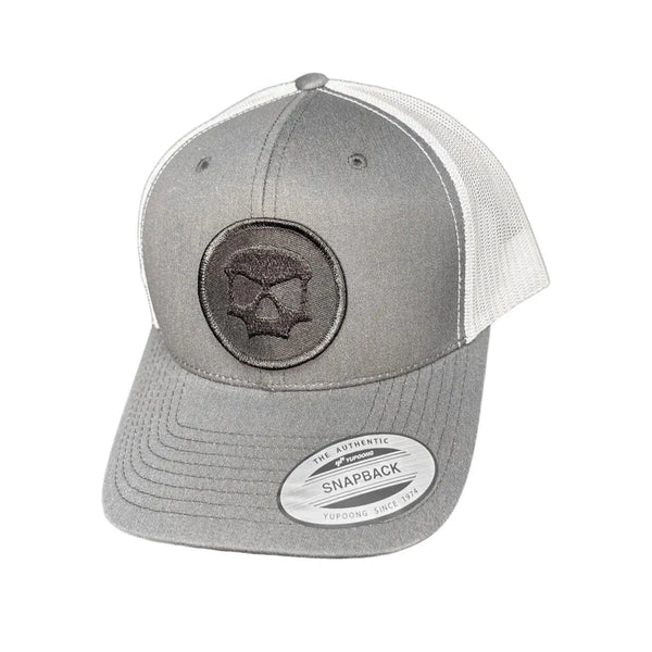 Flexfit Snapback Hat – Dark Grey / Volt Mesh(Skull Icon) — alternate view 6