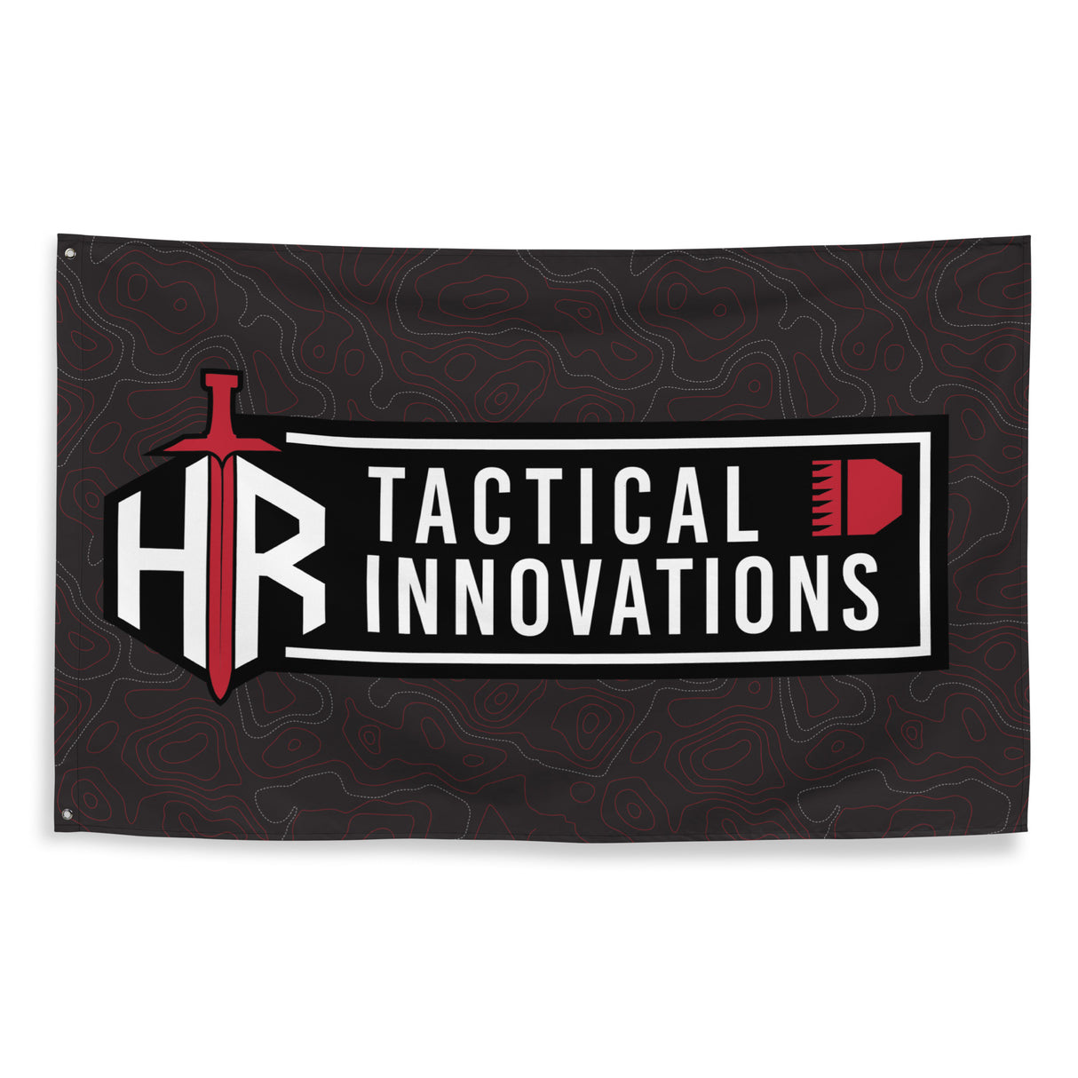 HRTI Logo Banner Flag – White on Black