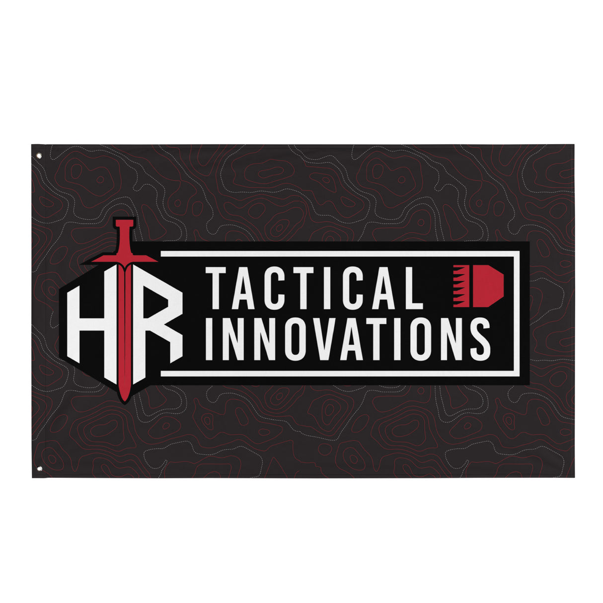 HRTI Logo Banner Flag – White on Black — alternate view 2