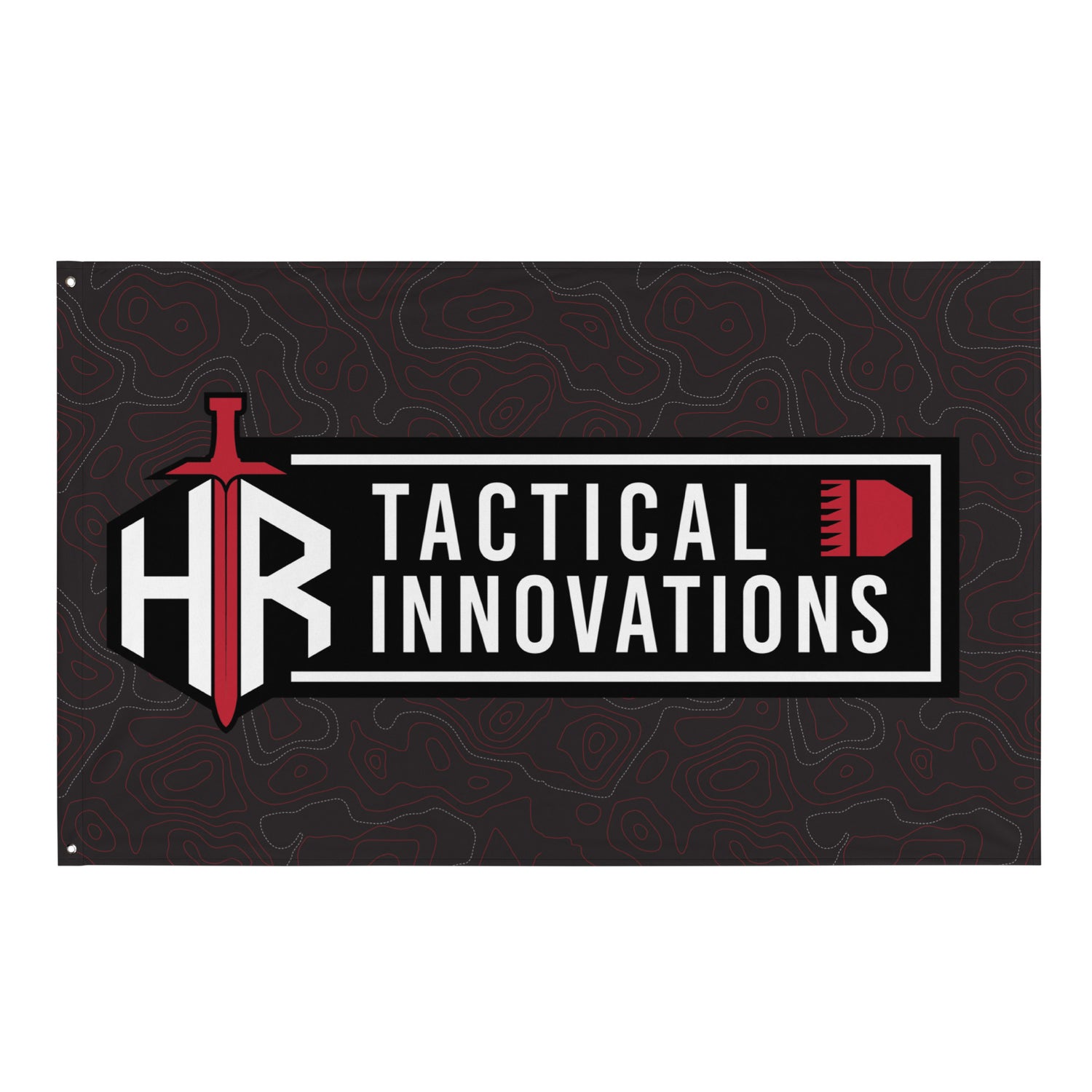 HRTI Logo Banner Flag – White on Black — alternate view 2
