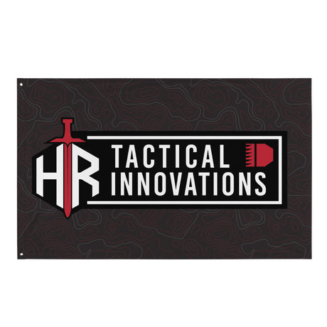 HRTI Logo Banner Flag – White on Black — alternate view 2