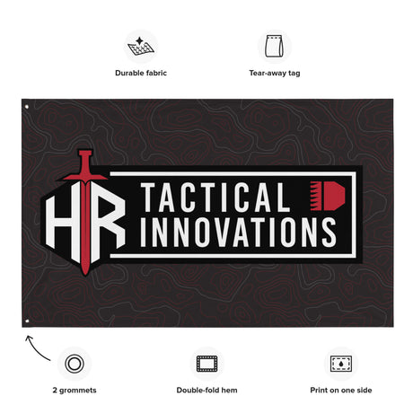 HRTI Logo Banner Flag – White on Black — alternate view 3