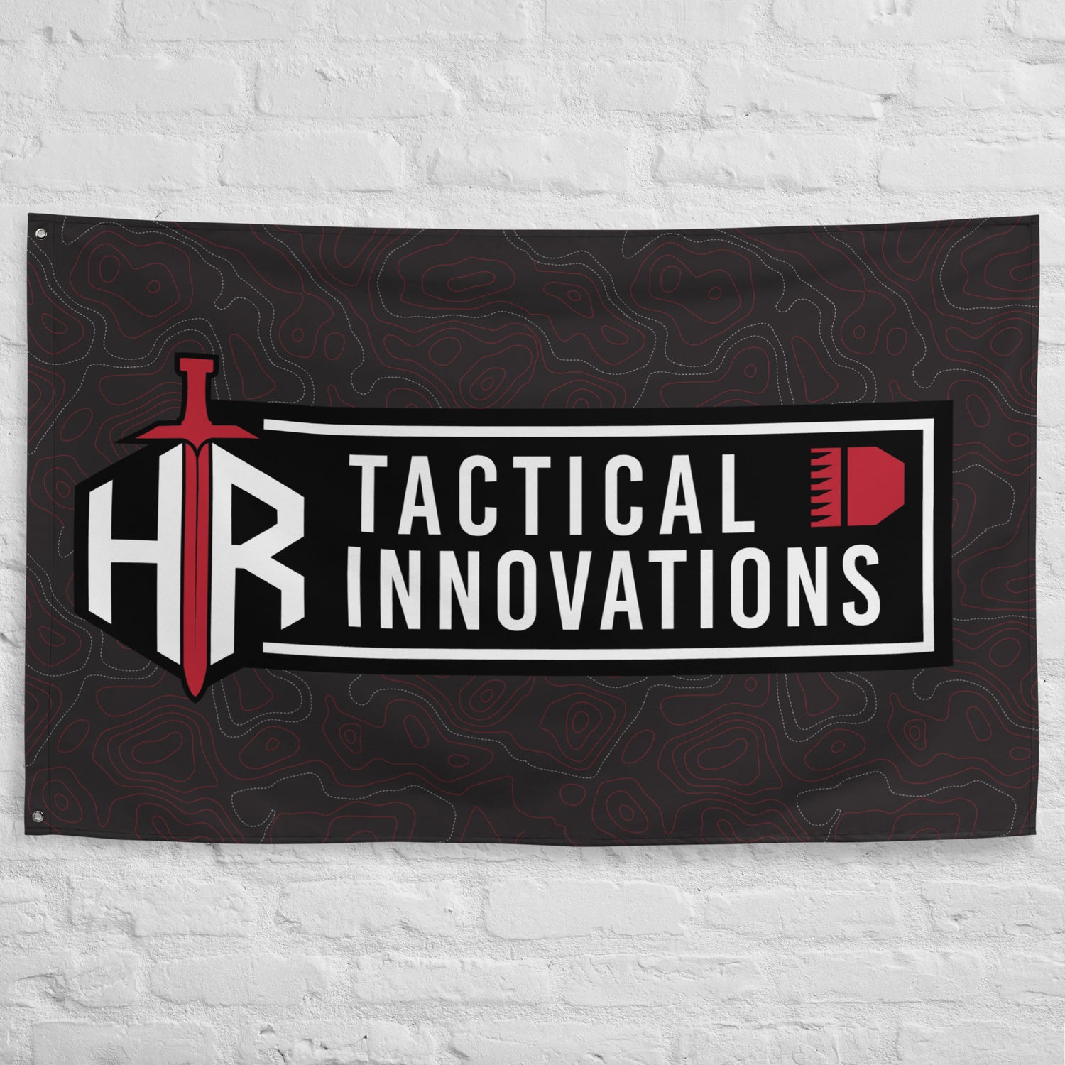 HRTI Logo Banner Flag – White on Black — alternate view 6