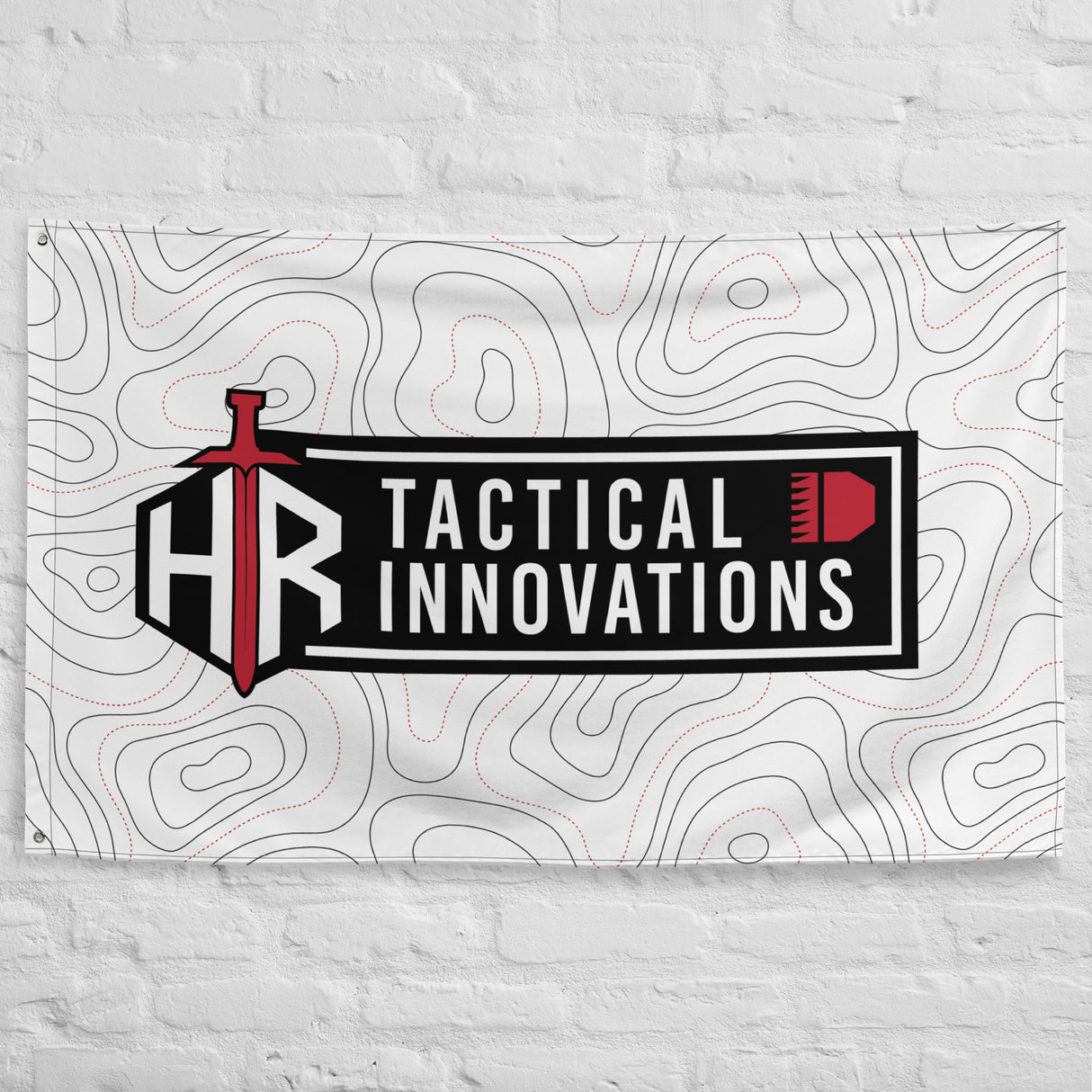 HRTI Logo Banner Flag – White on White — alternate view 3