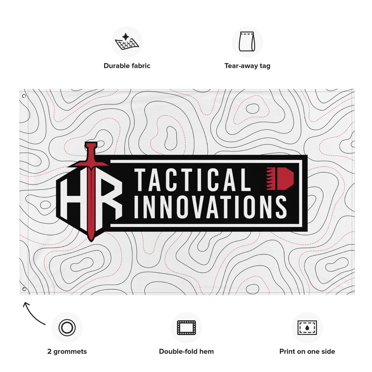 HRTI Logo Banner Flag – White on White — alternate view 4
