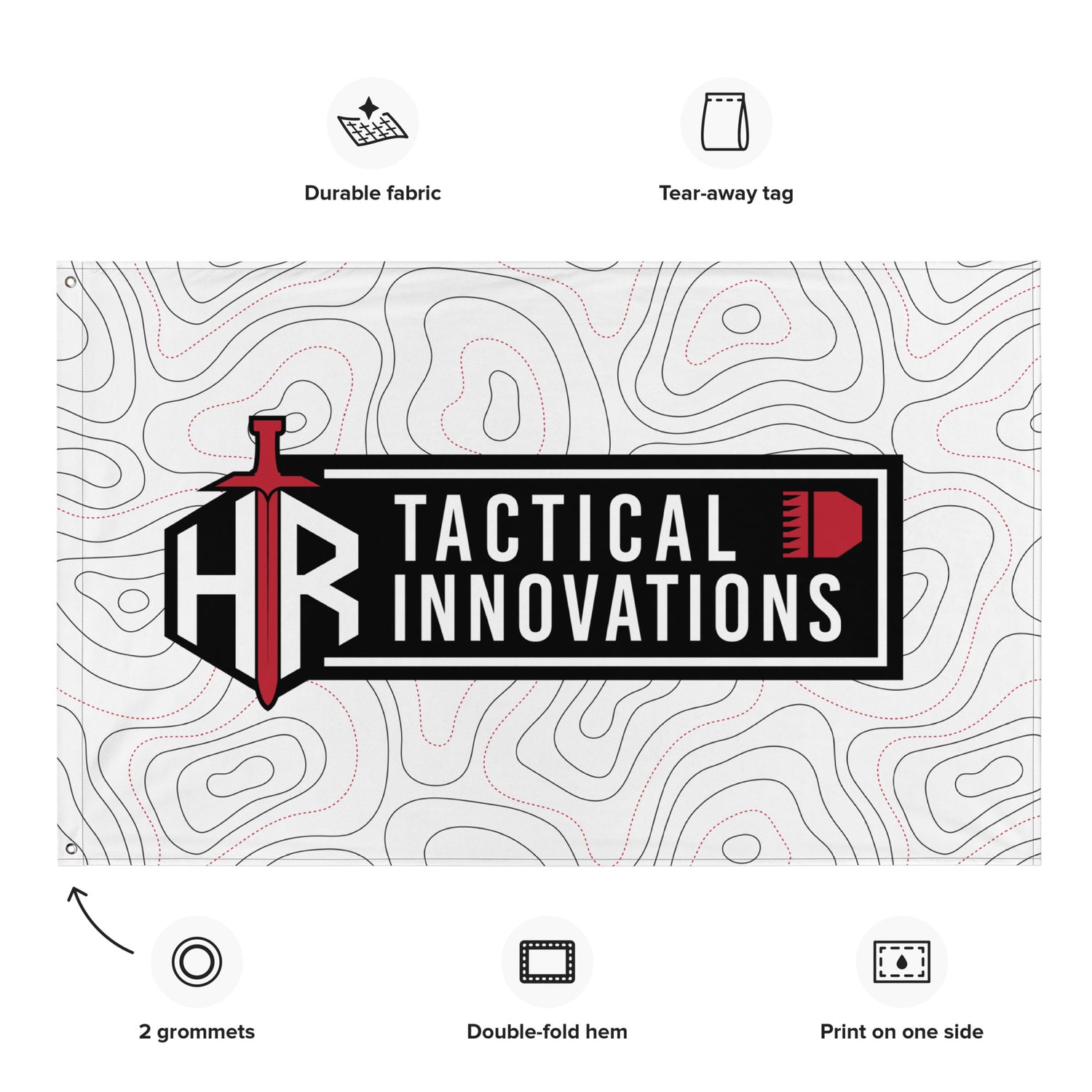 HRTI Logo Banner Flag – White on White — alternate view 4