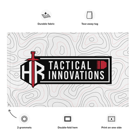 HRTI Logo Banner Flag – White on White — alternate view 4