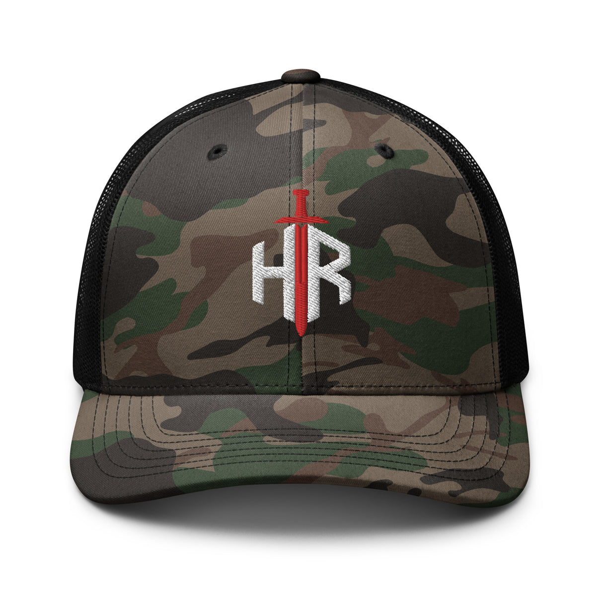 HRTI Camouflage trucker hat – Camo/Brown — alternate view 2