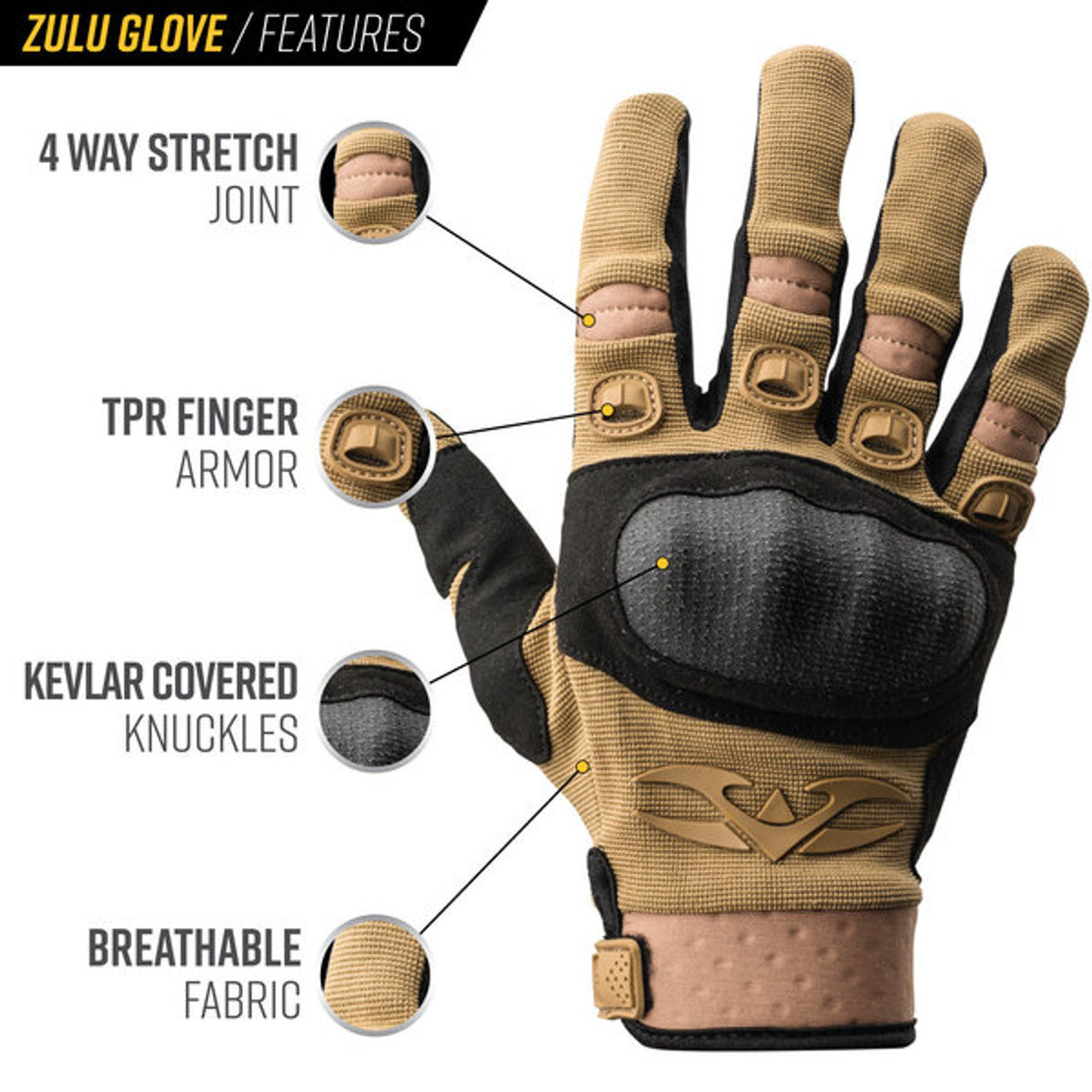 Zulu Gloves – Black — alternate view 2