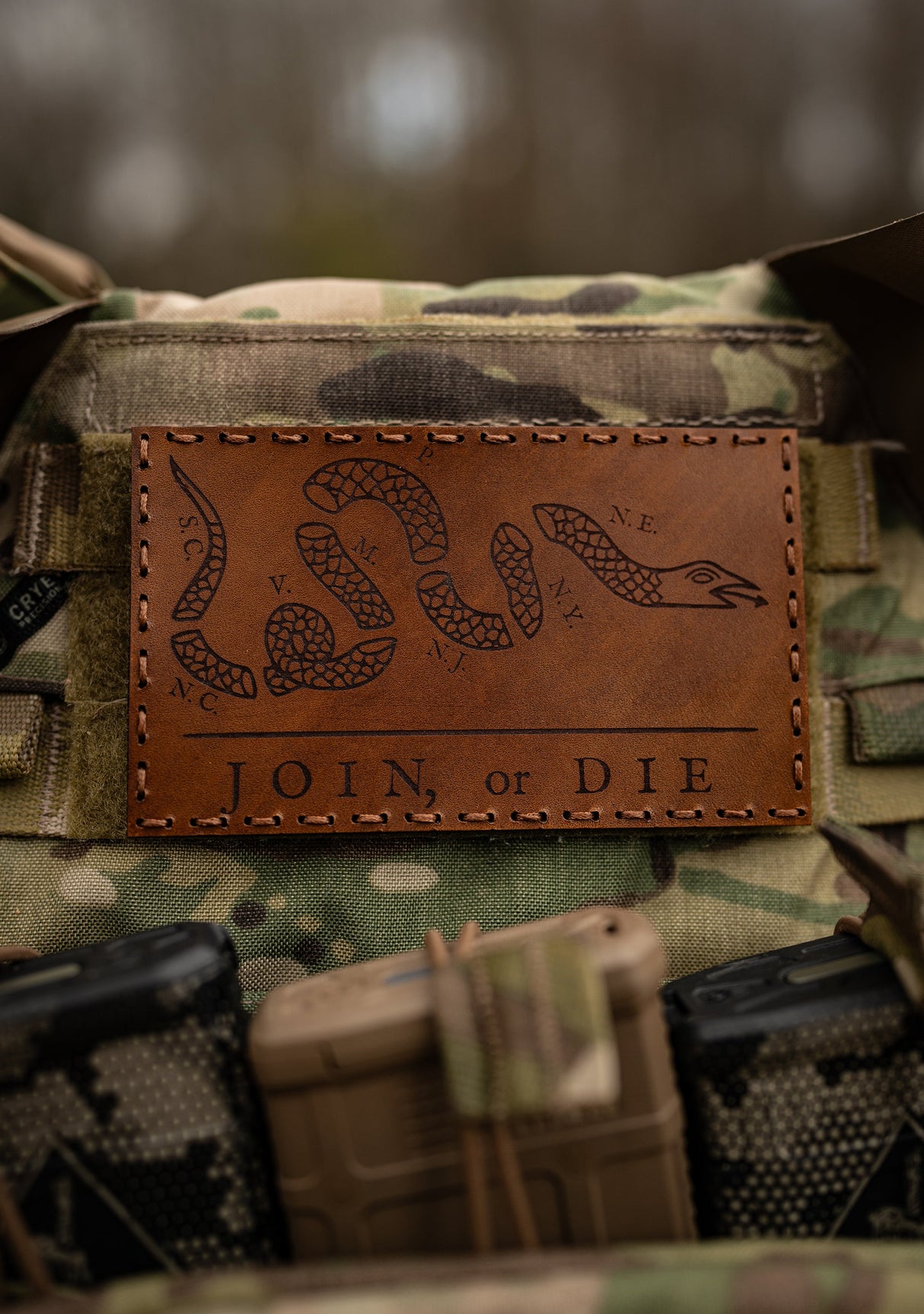 Join or Die Leather Patch – 3x2 — alternate view 2