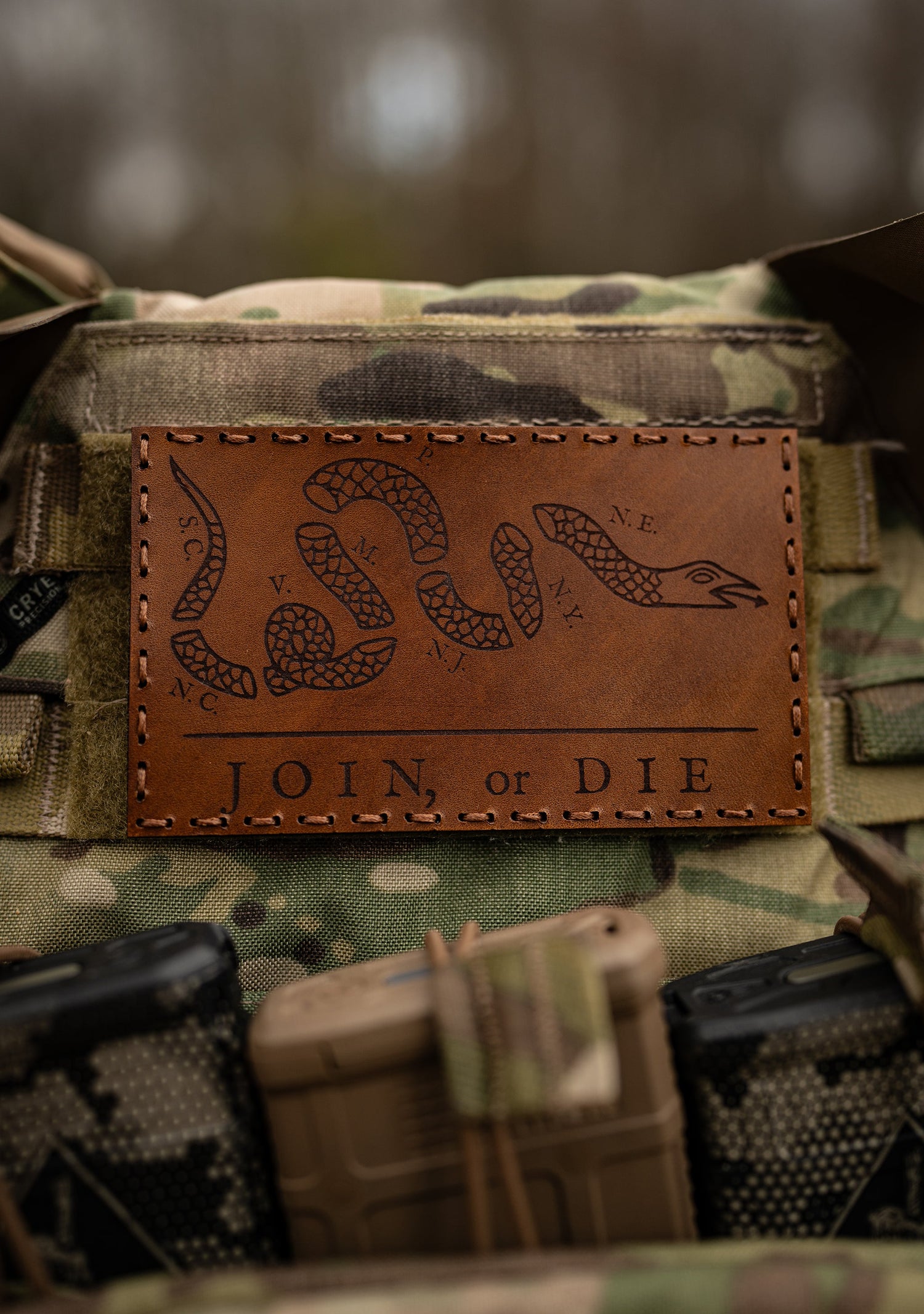 Join or Die Leather Patch – 3x2 — alternate view 2