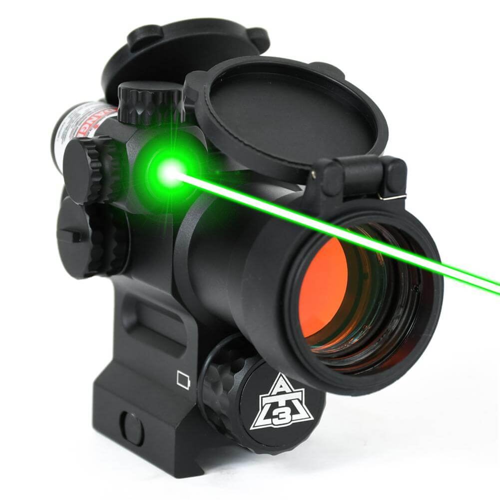 Magnified Red Dot with Laser Sight Kit – AT3 LEOS & RRDM 3x Magnifier – Green — alternate view 2