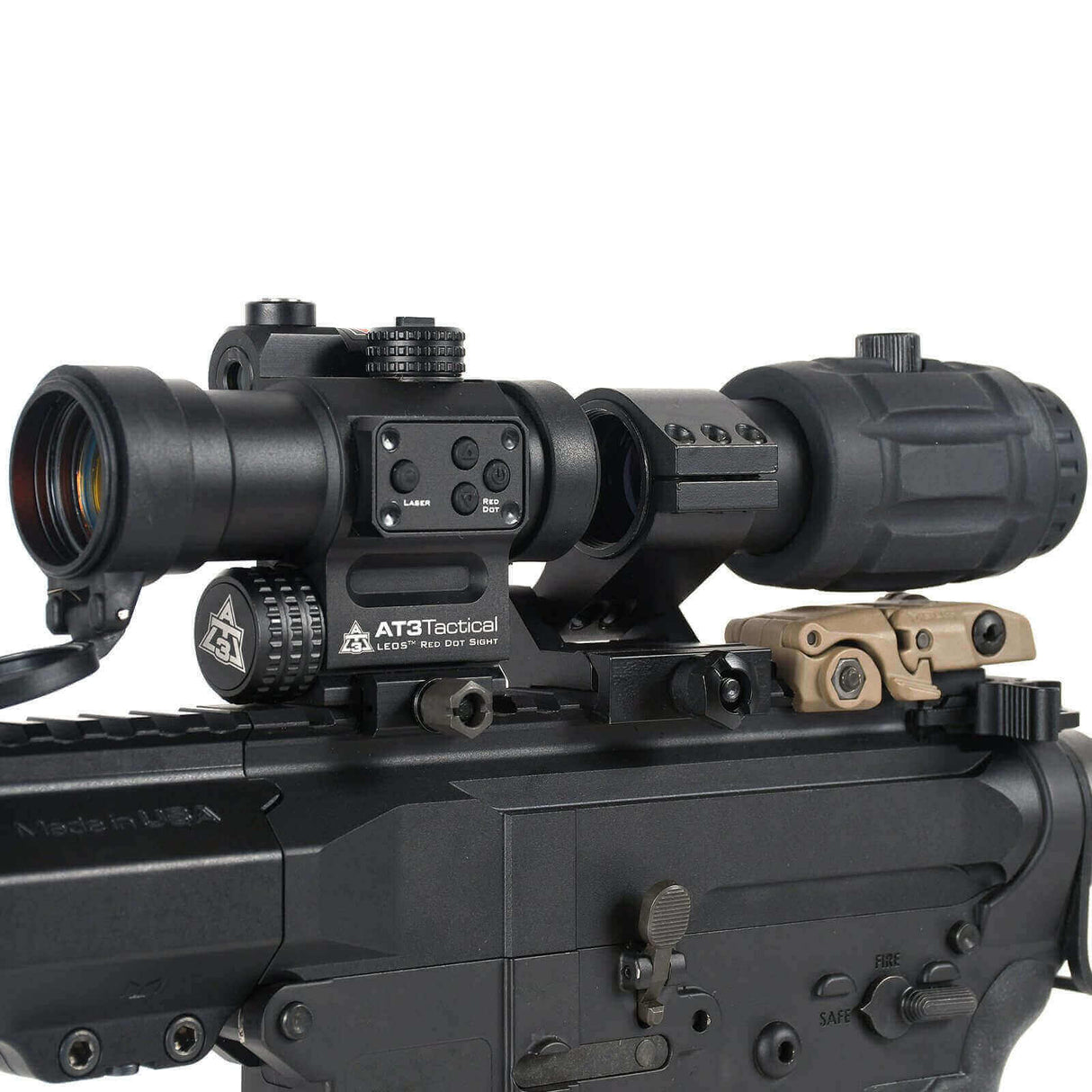Magnified Red Dot with Laser Sight Kit – AT3 LEOS & RRDM 3x Magnifier — alternate view 6