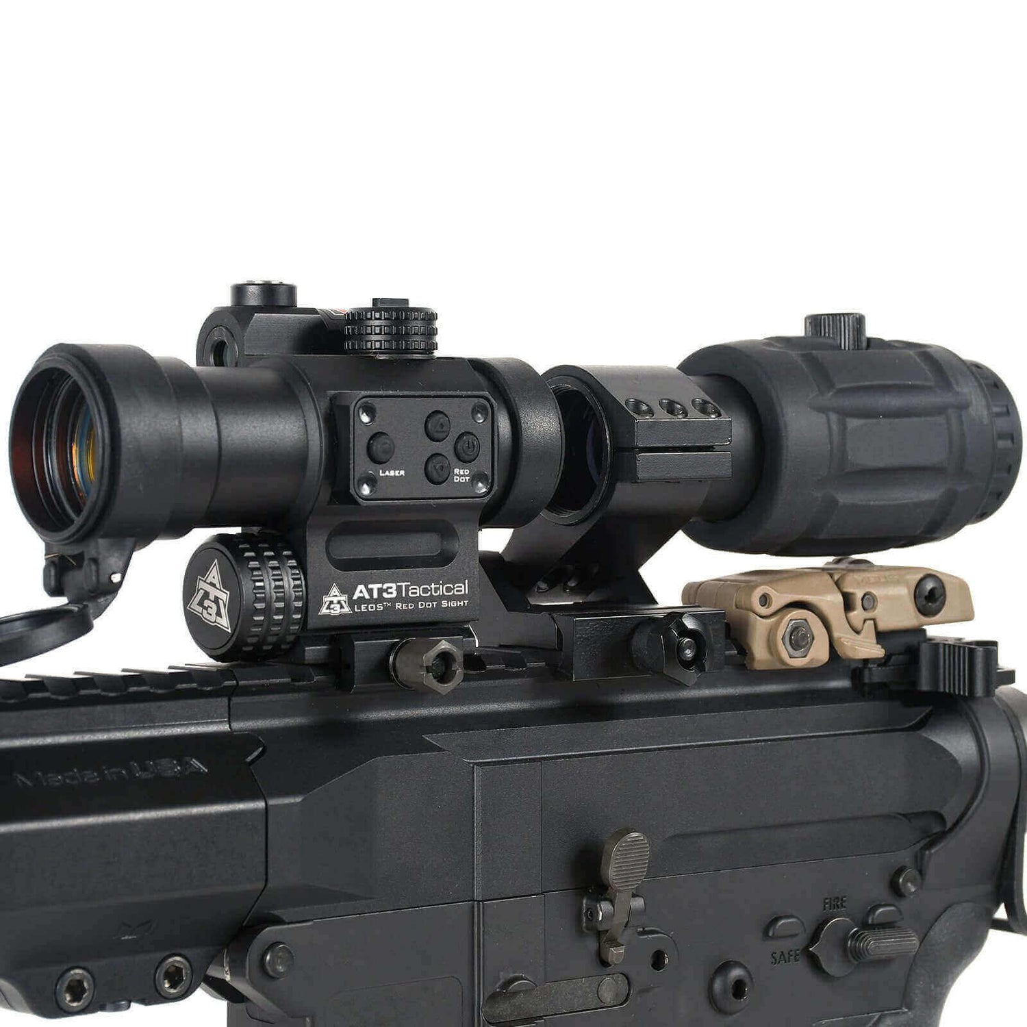 Magnified Red Dot with Laser Sight Kit – AT3 LEOS & RRDM 3x Magnifier — alternate view 6