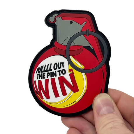 Pull the pin to win Patch + Sticker – Green — alternate view 2