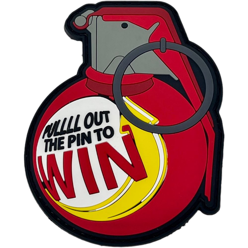 Pull the pin to win Patch + Sticker – Red