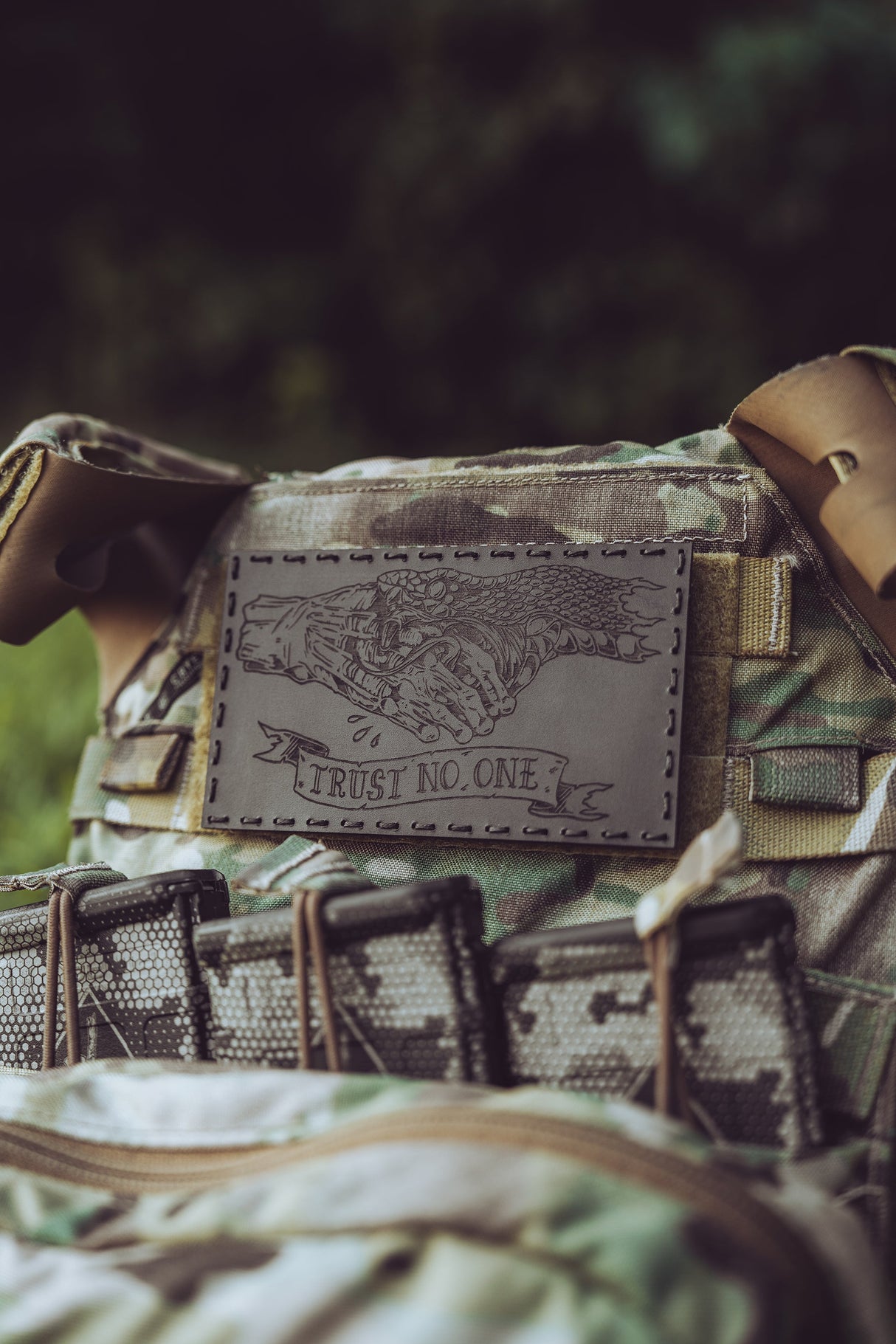 Trust No One Leather Patch – 5x3" — alternate view 5