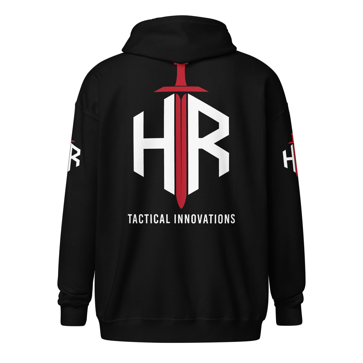 HRTI Premium Unisex heavy blend zip hoodie – Black — alternate view 2