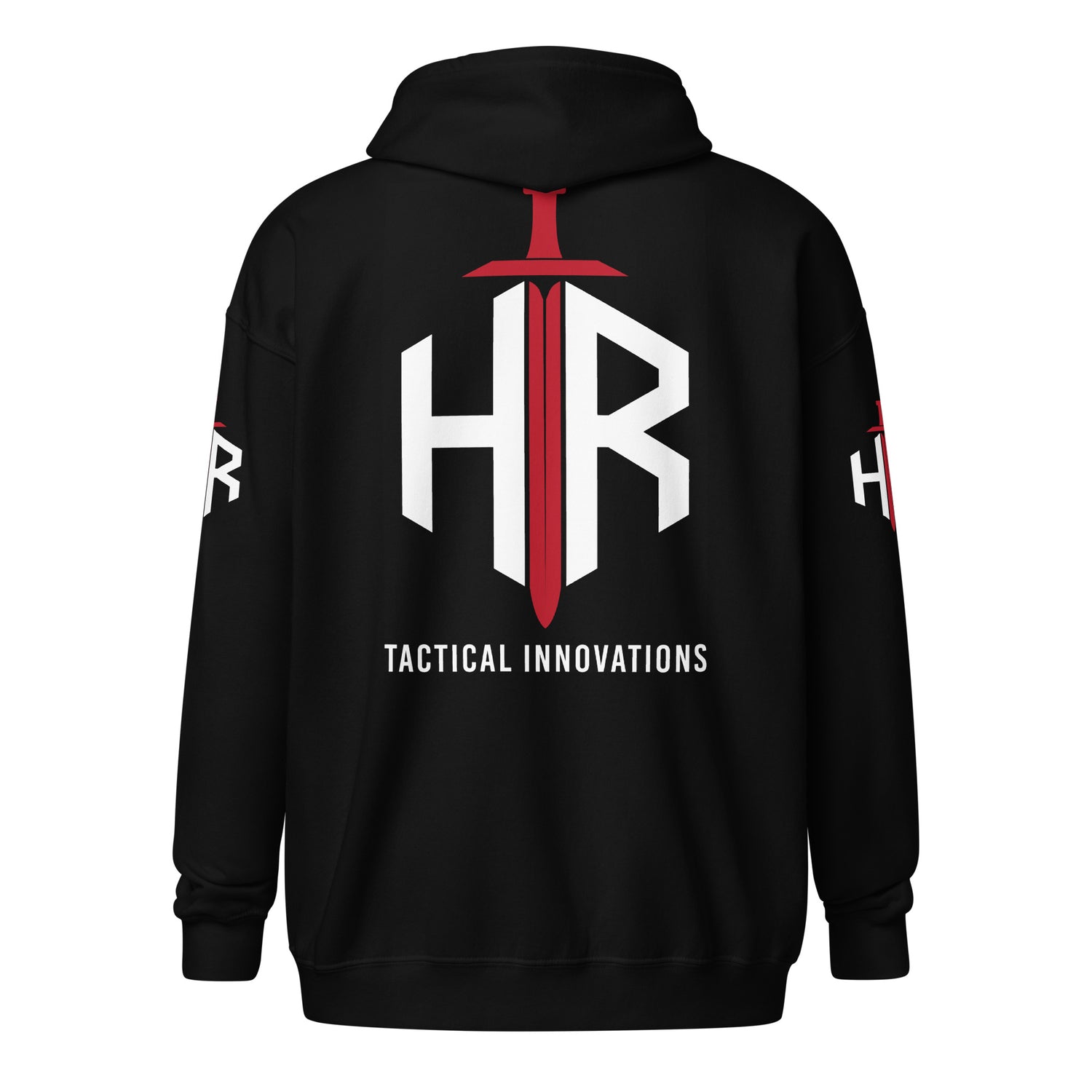 HRTI Premium Unisex heavy blend zip hoodie – Black — alternate view 2