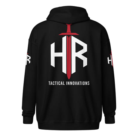 HRTI Premium Unisex heavy blend zip hoodie – Black — alternate view 2
