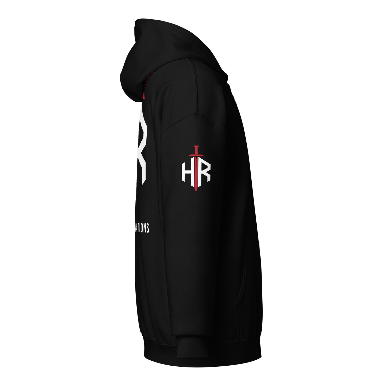HRTI Premium Unisex heavy blend zip hoodie – Black — alternate view 3
