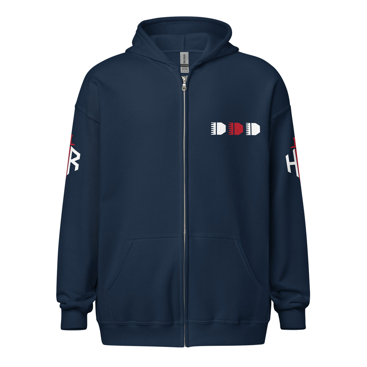HRTI Premium Unisex heavy blend zip hoodie – Black — alternate view 5