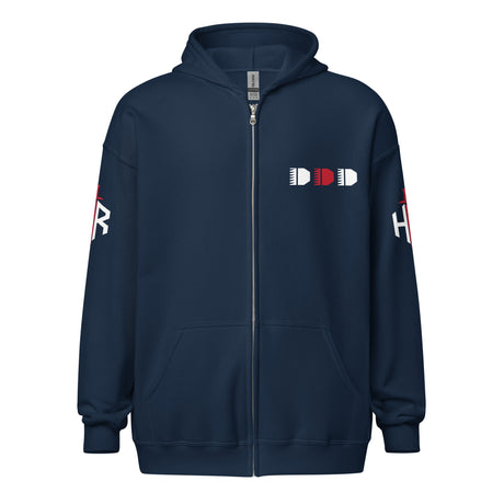 HRTI Premium Unisex heavy blend zip hoodie – Black — alternate view 5