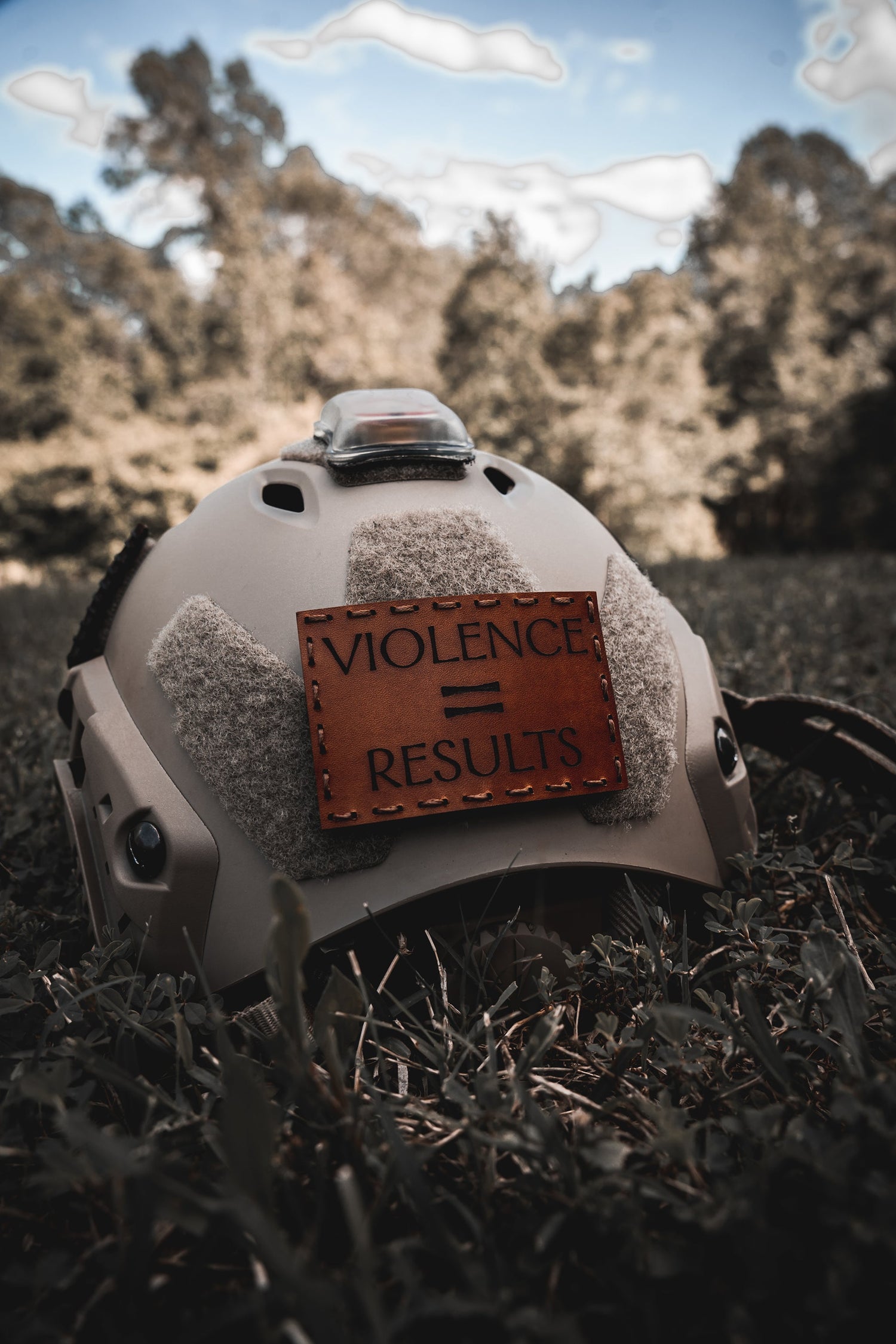 Violence=Results Leather Patch – 3x2"