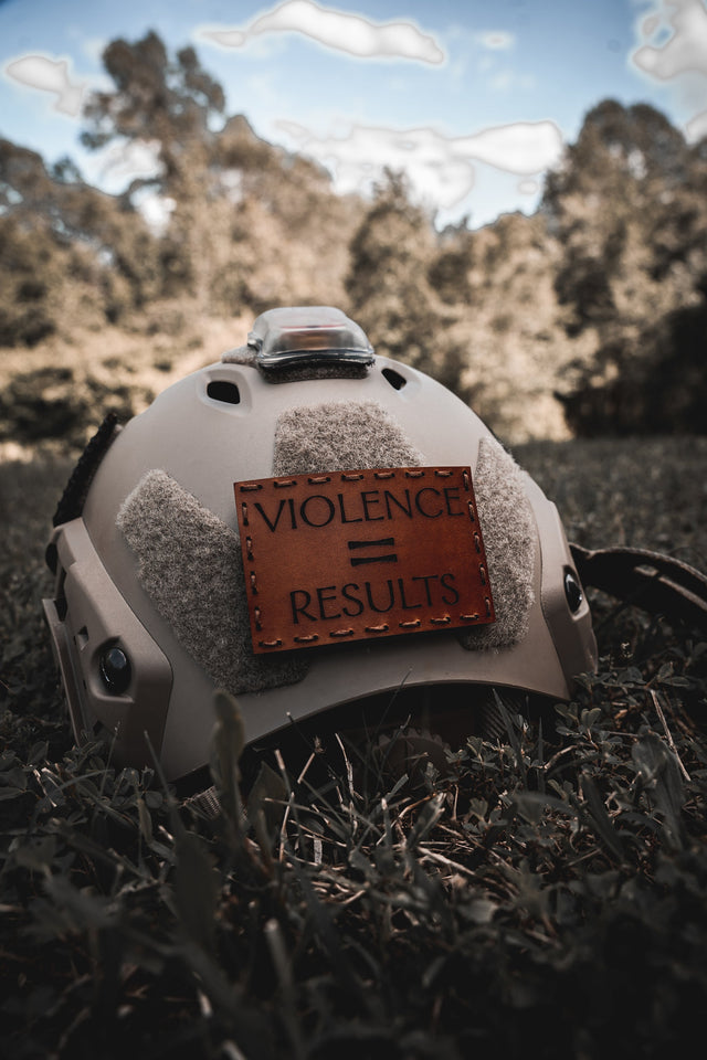 Violence=Results Leather Patch – 3x2"