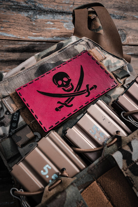 Calico Jack Flag Leather Patch – 5x3" — alternate view 2