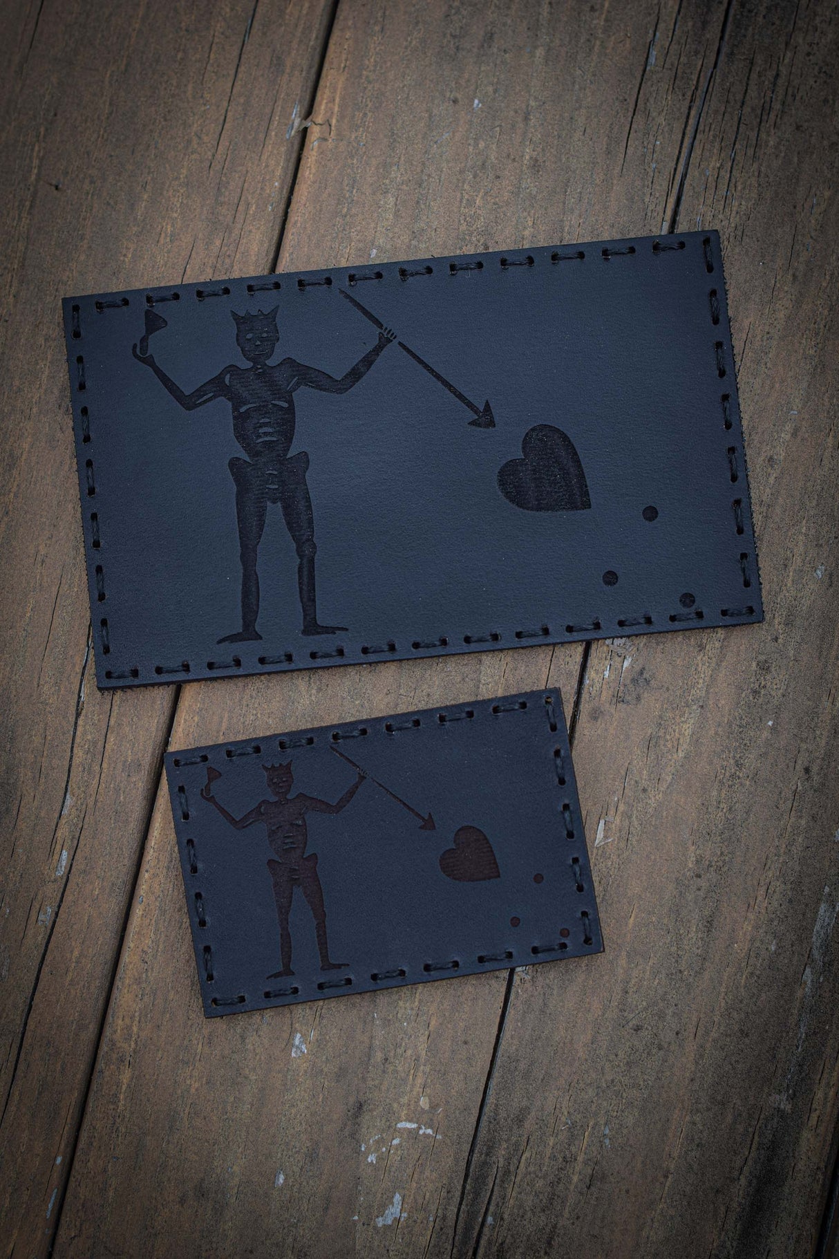 Black Beards Flag Leather Patch – 3x2" — alternate view 3