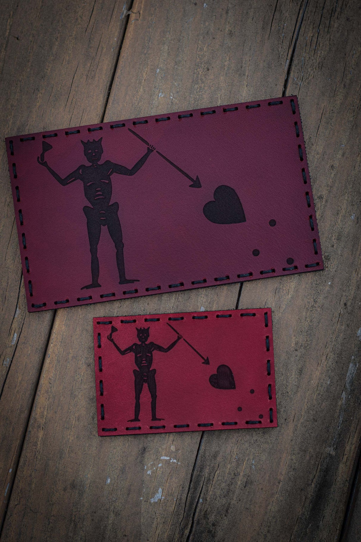 Black Beards Flag Leather Patch – 3x2"