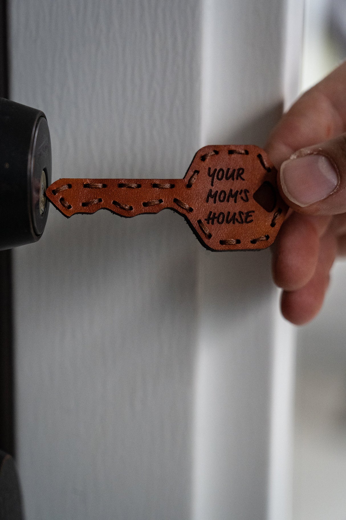 Your Mom's House Key Leather Patch — alternate view 2