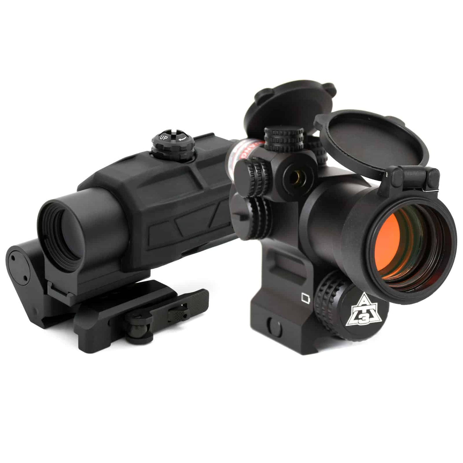 LEOS + DELTA Red Dot Kit – Includes Red Dot Sight & 3x Magnifier – Red
