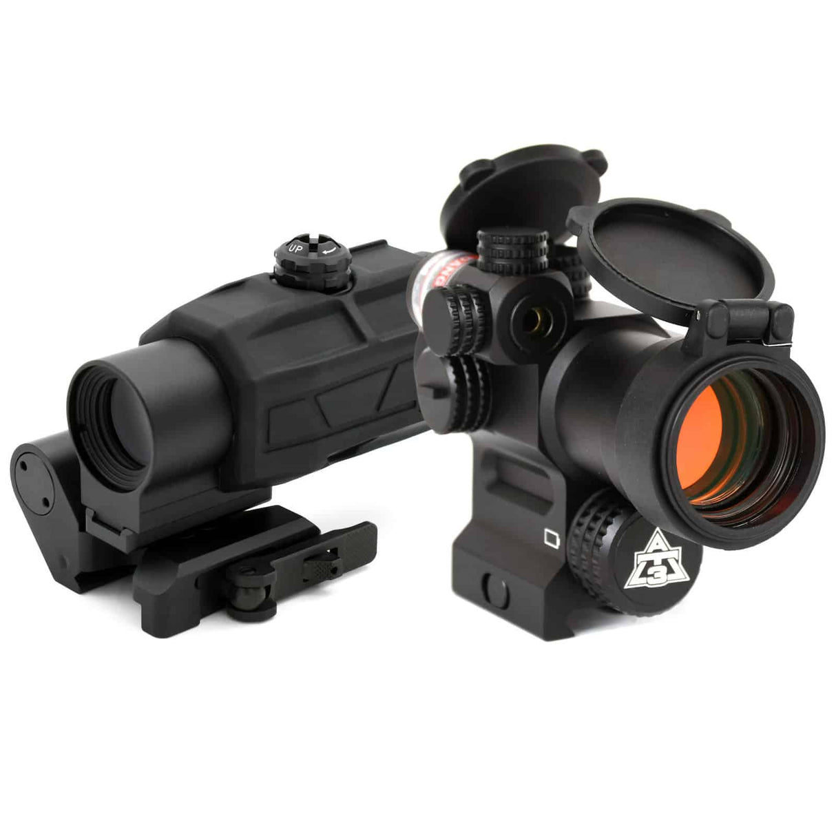 LEOS + DELTA Red Dot Kit – Includes Red Dot Sight & 3x Magnifier – Red