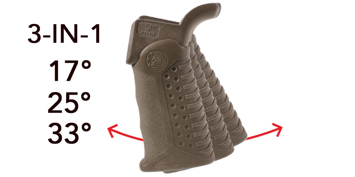 Battle Arms Development Adjustable Tactical Grip - 3 Grip Angles - OD Green